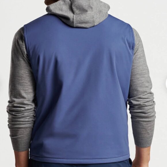 NWT!! Peter Millar Crown Crafted Cambridge Gale Gray/Blue Pearl Two-Way Zip Vest - Picture 6 of 12